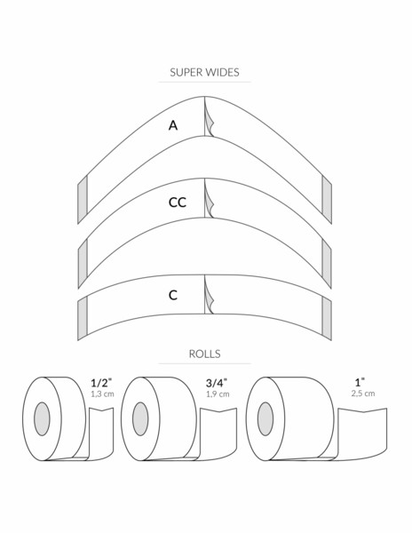 Walker Tape® Tape Superwide and Roll Measurements